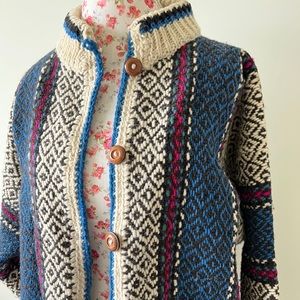 Boho Wool Cardigan Sweater